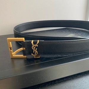 Ysl Saint Laurent Black Belt 80